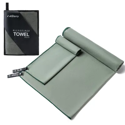 Image de Ensemble de deux serviettes en microfibre - Séchage rapide et absorbantes - Légères