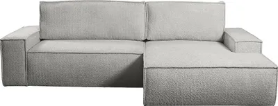 Produktbild von Eckschlafsofa aus grauem Bouclette-Stoff - rechts - AMELIA PASCAL MORABITO