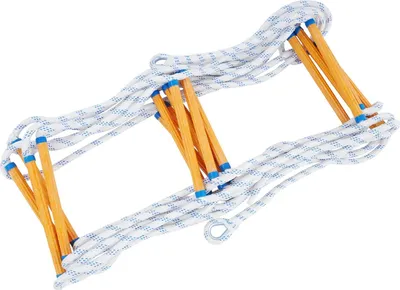 Zdjęcie produktu dla Awaryjna drabina linowa do ewakuacji - Przenośna drabina ratownicza/wspinaczkowa - Wysokość 3,8 m - Szerokość 30 cm - Udźwig 100/120 kg - Składana - Kolor niebieski/biały/żółty