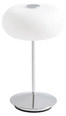 Immagine prodotto di Lampada da tavolo a LED ricaricabile Lucande Anoria, cromata/bianca, vetro IP44 USB