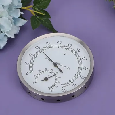 Produktbild von Edelstahl Sauna Kamera Thermometer Hygrometer - 2 in 1 - Für Sauna, Dampfbad, Badezimmer Zubehör