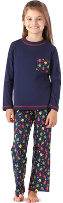 Produktbild von Merry Style Mädchen Schlafanzug MS10-215(Marineblau/Geschenke, 122)