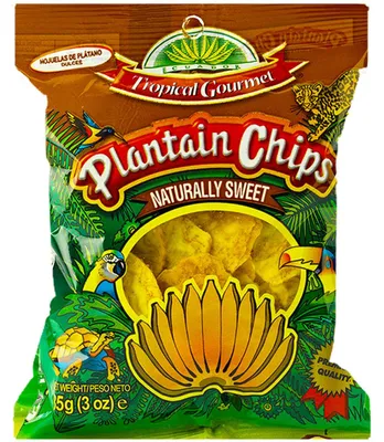 Produktbild von Tropical Gourmet Plantain Chips Naturally Sweet 85g