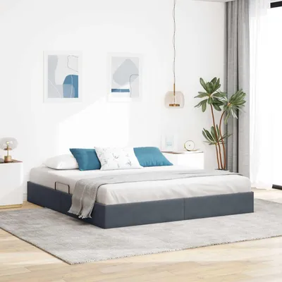 Productafbeelding van Maison Exclusive - Ottoman bedframe met opbergruimte, donkergrijs, 160 x 200 cm, fluweel