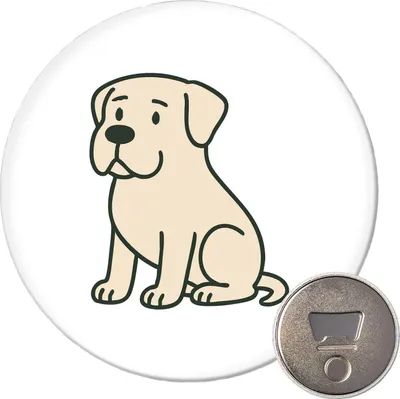 Produktbild von Huuraa Magnet Mastiff Comic Masti 59mm Kühlschrankmagnet rund Flaschenöffner Geschenkidee