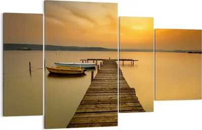 Produktbild von Bild auf Leinwand - Leinwandbild - See Brücke - 120x70cm - Wand Bild - Wanddeko - Wandbilder - Leinwanddruck - Bilder - Kunstdruck - Wanddekoration - Leinwand bilder - Wandkunst - DL120x70-3673