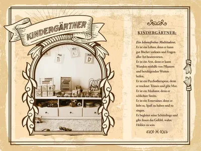 Produktbild von vianmo Holzschild 30x40 cm Kindergärtner lebensfroher Lehrer Beruf Arbeit