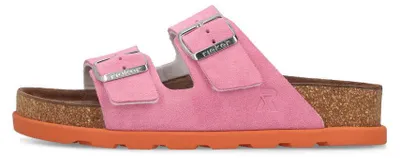 Produktbild von Rieker FSK Damen Pantoletten Hausschuhe rosa/orange 42