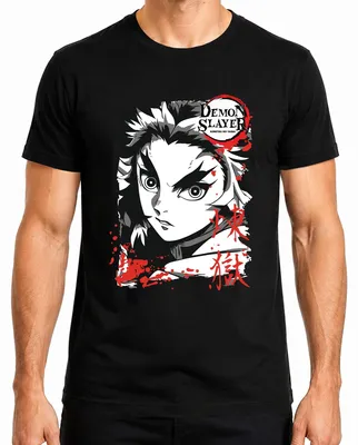 Produktbild von Demon Slayer Kimetsu no Yaiba Rengoku Feuer Anime Geschenk Herren T-Shirt, Schwarz, XL