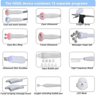 Image de Appareil de microdermabrasion - 12 fonctions en 1 pour le nettoyage du visage et le lifting du contour des yeux