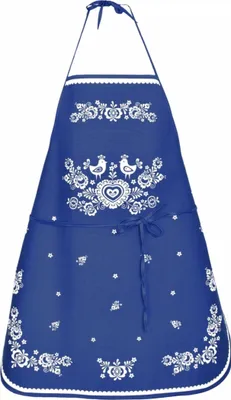 Produktbild von Küchenschürze Folk blau 64x76 cm