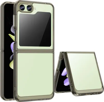Imagen del producto de Funda König Design compatible con Samsung Galaxy Z Flip5 5G, de plástico suave, funda transparente en color gris
