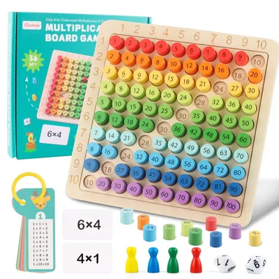 Produktbild von Einmaleinstafel Einmaleins Lernspiel - Holz - Montessori Rechenspiel - Für Kinder