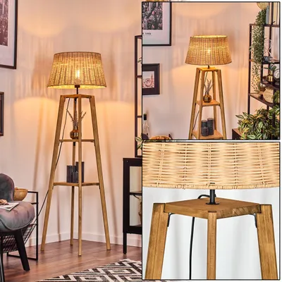 Produktbild von Dello Stehlampe aus Holz/Korbgeflecht/Rattan in Natur