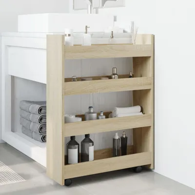 Produktbild von Cloris Designermöbel Aufbewahrungswagen Schmal 4 Etagen Sonoma Eiche Holzwerkstoff - 2026Neu230270 - Servierwagen