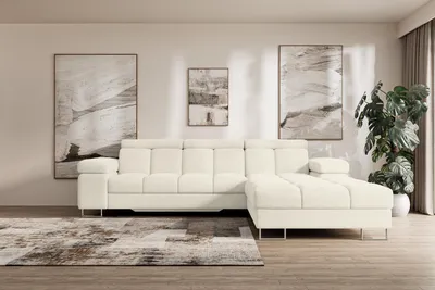 Produktbild von ALTDECOR Ecksofa mit Schlaffunktion und Bettkasten - COMA L - 271x203x79 - Grau Corner Sofa Eckcouch Couch L-Form, links/rechts angeordnet, Schlafcouch Ausziehbar Wohnlandschaft