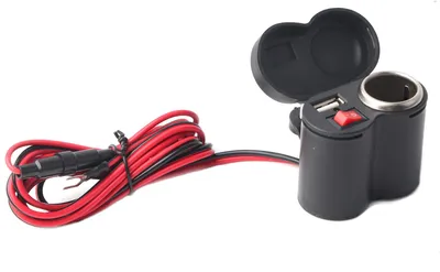 Productafbeelding van Klemmdesign: USB-sigarettenaansteker, motorfietslader, ABS-behuizing voor telefoons en tablets