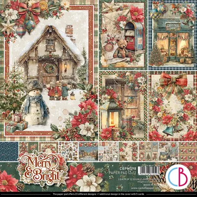 Produktbild von Ciao Bella Scrapbook Papier Merry Bright 30.5 cm 190 g qm