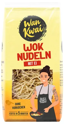 Produktbild von Wan Kwai Wok asiatische Nudeln mit Ei ohne vorkochen fertig 250g