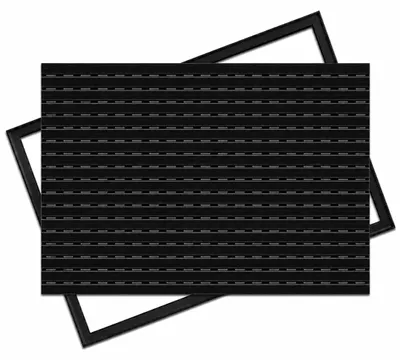 Obrázek produktu pro Podlahová rohož POLENTEX z hliníku pro dveře, rozměry 80x50 cm, výška profilu 17 mm, barva: černá, materiál: guma, vhodná pro použití v interiéru i exteriéru