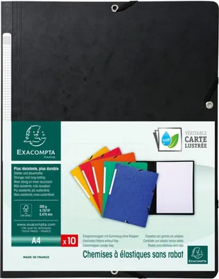 Produktbild von Eckspannmappe A4 Manila-Karton 355g/qm schwarz Packung mit 10 Stück