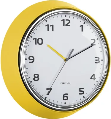 Produktbild von Karlsson - Wanduhr Modern Retro - Gelb - Ø34cm
