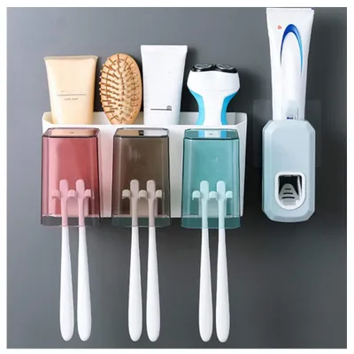 Immagine prodotto di Solidchoice - Porta spazzolini da montare a parete, set con bicchiere per il dentifricio
