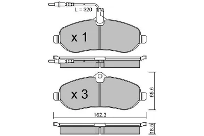 Produktbild von AISIN Bremsbeläge Satz Vorne Bremsklötze für CITROËN JUMPY Kasten BPPE-1010