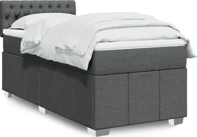 Produktbild von Schlichtes Boxspringbett mit Matratze - Dunkelgrau 90x200 cm Stoff Design Klassische Betten 9341219