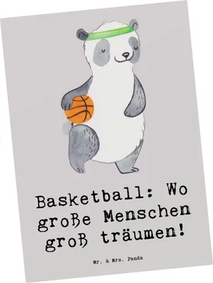 Produktbild von Mr. & Mrs. Panda Postkarte Basketball Träume - Grau Pastell - Geschenk, Sport, Mannschaftssport, Ansichtskarte, Sportler, Sportart, Grußkarte, Teamsport, Teamarbeit