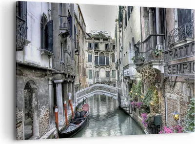 Produktbild von Bild auf Leinwand - Leinwandbild - Venedig Brücke Wasser - 100x70cm - Wand Bild - Wanddeko - Leinwanddruck - Bilder - Kunstdruck - Wanddekoration - Leinwand bilder - Wandkunst - AA100x70-3522