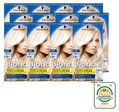 Productafbeelding van 12 x Schwarzkopf Blonde L101 Platinum Blond verhelderende crème - Voorraadverpakking - 12 stuks