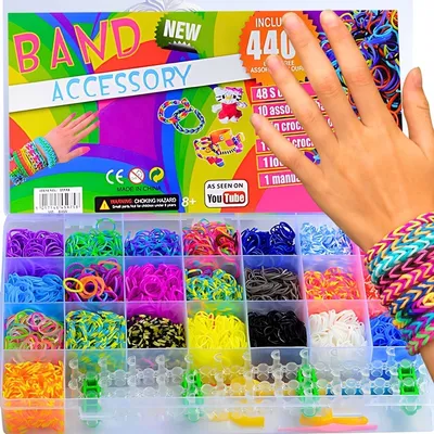 Zdjęcie produktu dla Dionizos Loom Bands Set XL - 4400 elementów - Kreatywny zestaw do tworzenia bransoletek dla dzieci - Kolorowe gumki do biżuterii DIY i pomysłów na prezenty
