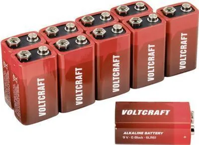Obrázok produktu pre VOLTCRAFT 6LR61 9 V bloková batéria alkalická mangánová 550 mAh 9 V 10 ks