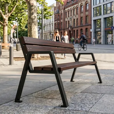 Produktbild von REKORD Horus Palisander Gartenbank 178 cm 3-4 sitzig Wetterfeste Parkbank aus skandinavischem Fichtenholz & robustem Stahl Sitzbank für Garten Park