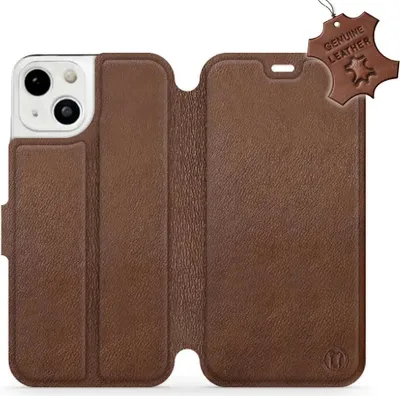 Produktbild von Echtleder Handyhülle für iPhone 13, Mobiwear Leather, Braun