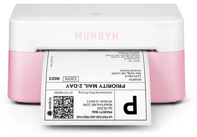 Produktbild von MUNBYN Bluetooth Etikettendrucker DHL, Label Printer 4x6, 403B, Rosa