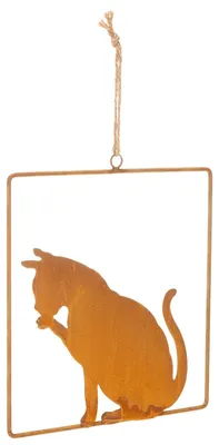 Produktbild von Edelrost Deko Katze zum Hängen Garten Metall 24,5cm