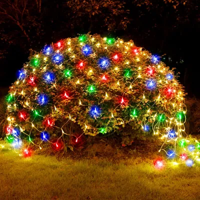 Immagine prodotto di Catena luminosa per esterni, 96 LED, 1,5 x 1,5 metri, illuminazione decorativa, 8 modalità