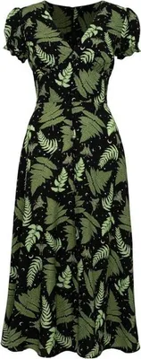 Produktbild von Hell Bunny Langes Kleid Damen Gaia Dress schwarz/grün M