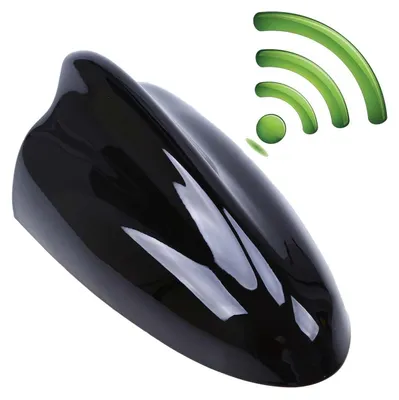 Shark-Antenne AM/FM mit Verstärker, schwarz, 17,5 cm