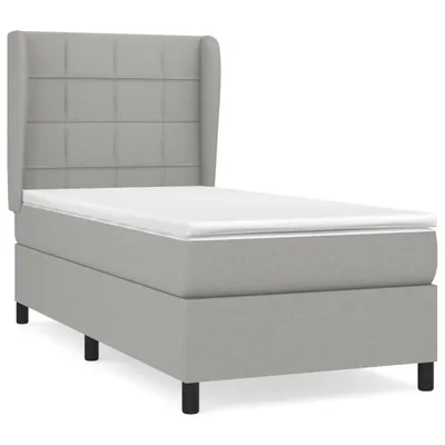 Produktbild von Boxspringbett mit Matratze Hellgrau 80x200 cm Stoff