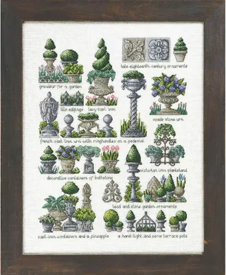 Produktbild von Permin Kreuzstich Stickpackung "Gartenornamente", Zählmuster, 41x53cm, 70-3435