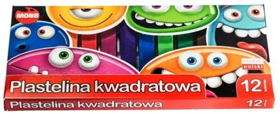 Produktbild von Quadratische Knetmasse 12 Farben Mona