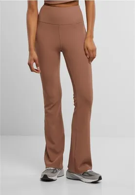 Obrázok produktu pre Dámske legíny Urban Classics Ladies Flared Leggings Rib light brown - XS