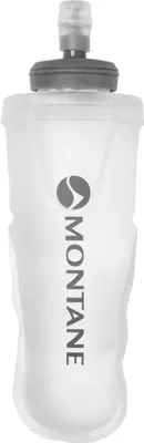 Transparente Trinkflasche von Montane mit einem Fassungsvermögen von 360 ml; ideal für Outdoor-Aktivitäten.