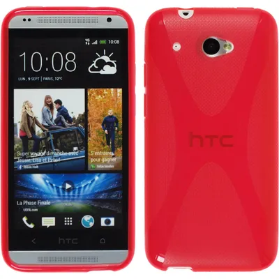 Produktbild von PhoneNatic Case kompatibel mit HTC Desire 601 - rot Silikon Hülle X-Style + 2 Schutzfolien