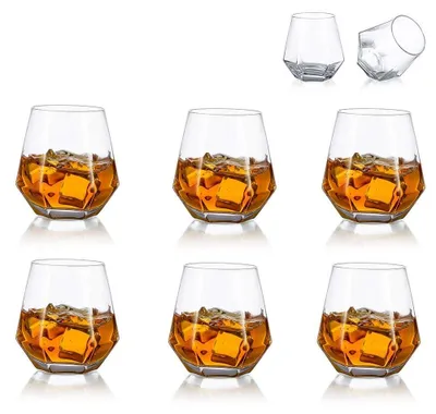 Obrázok produktu pre Sada 6 geometrických pohárov na whisky, vhodných na rôzne nápoje