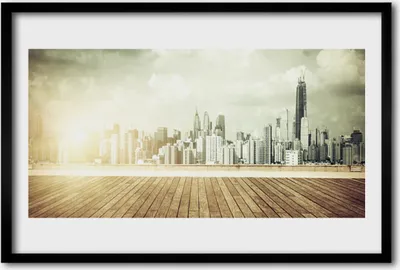 Produktbild von Bild 60x40 MDF-Rahmen Wandkunst New York City Wolkenkratzer