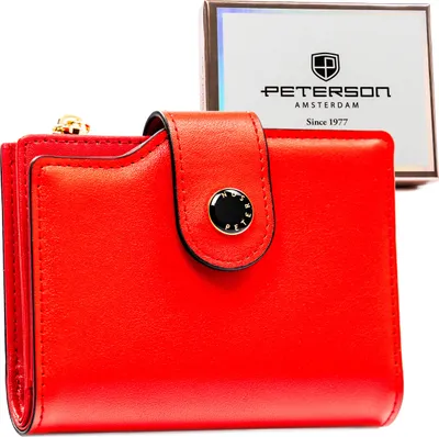 Obrázek produktu pro Peterson dámská peněženka RFID červená ekologická kůže 12,5x9,5 cm